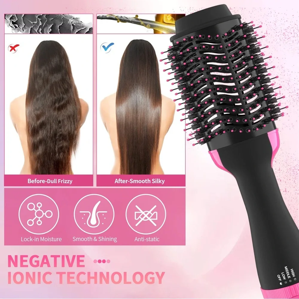 Blow Dryer Brush Hair Straightener Brush, 4 in 1 Hair Dryer and Styler Volumizer